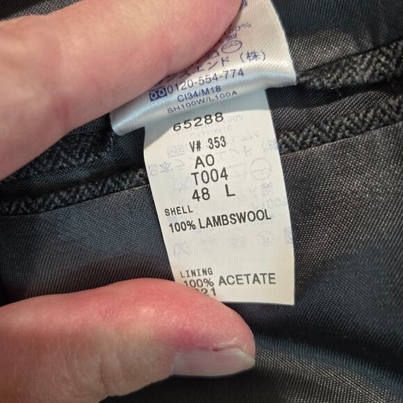 Lands End Men's 100% Lambswool Herringbone Blazer Sports Coat Sz 48L - Picture 11 of 13